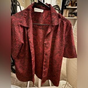 Donkenny Classics Floral Button Up Rare Shirt Red Buttons Mens M NWOT RN 31691